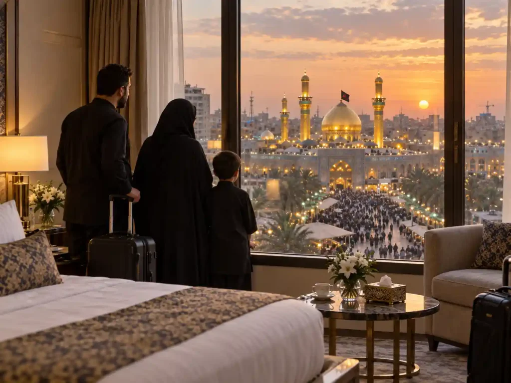 اقامت در هتل نزدیک حرم کربلا در تور VIP
